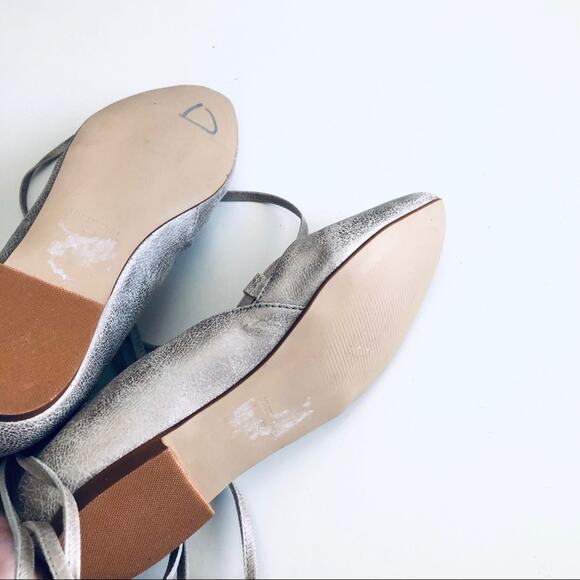 MTNG Monica Women's 39 US 8 Vimet Platino Ankle Wrap Flat Silver Flat - Picture 9 of 11